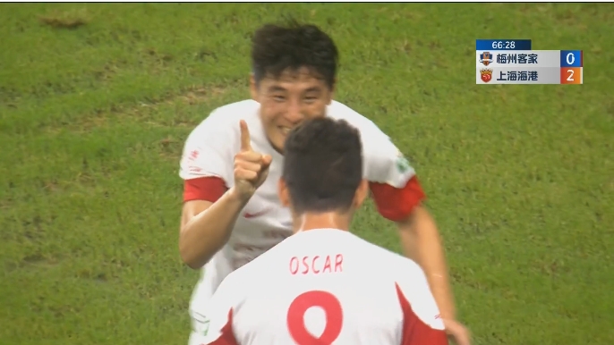 联赛第16球！武磊冲顶破门，海港客场2-0领先梅州