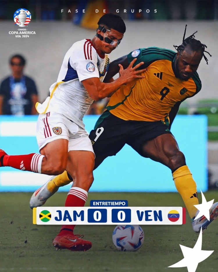 半场-双方合计14脚打门0射正 委内瑞拉0-0牙买加